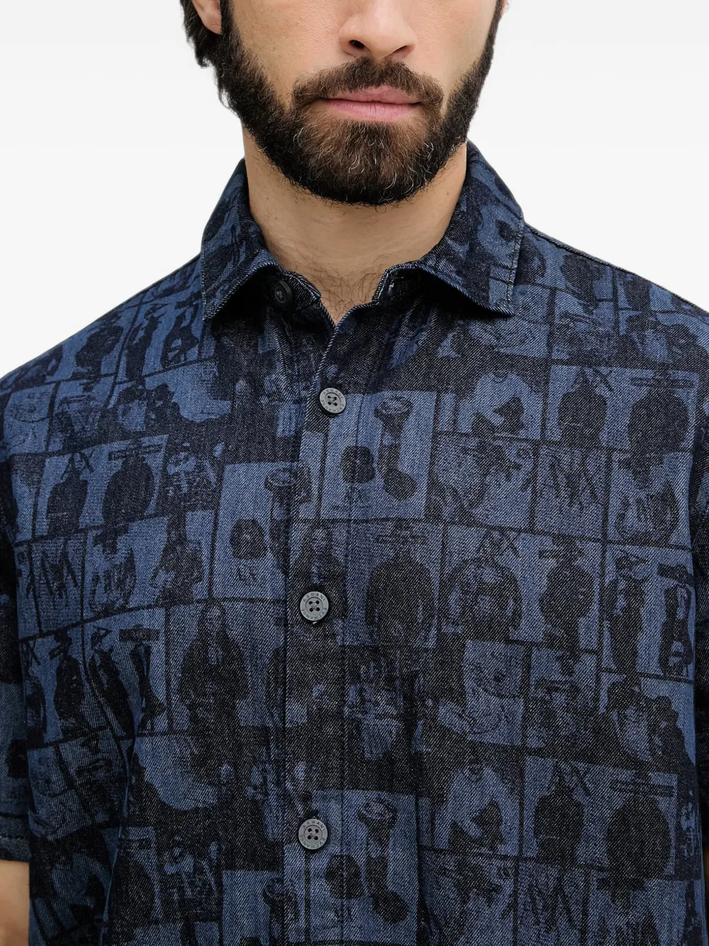 Armani Exchange Denim overhemd Blauw
