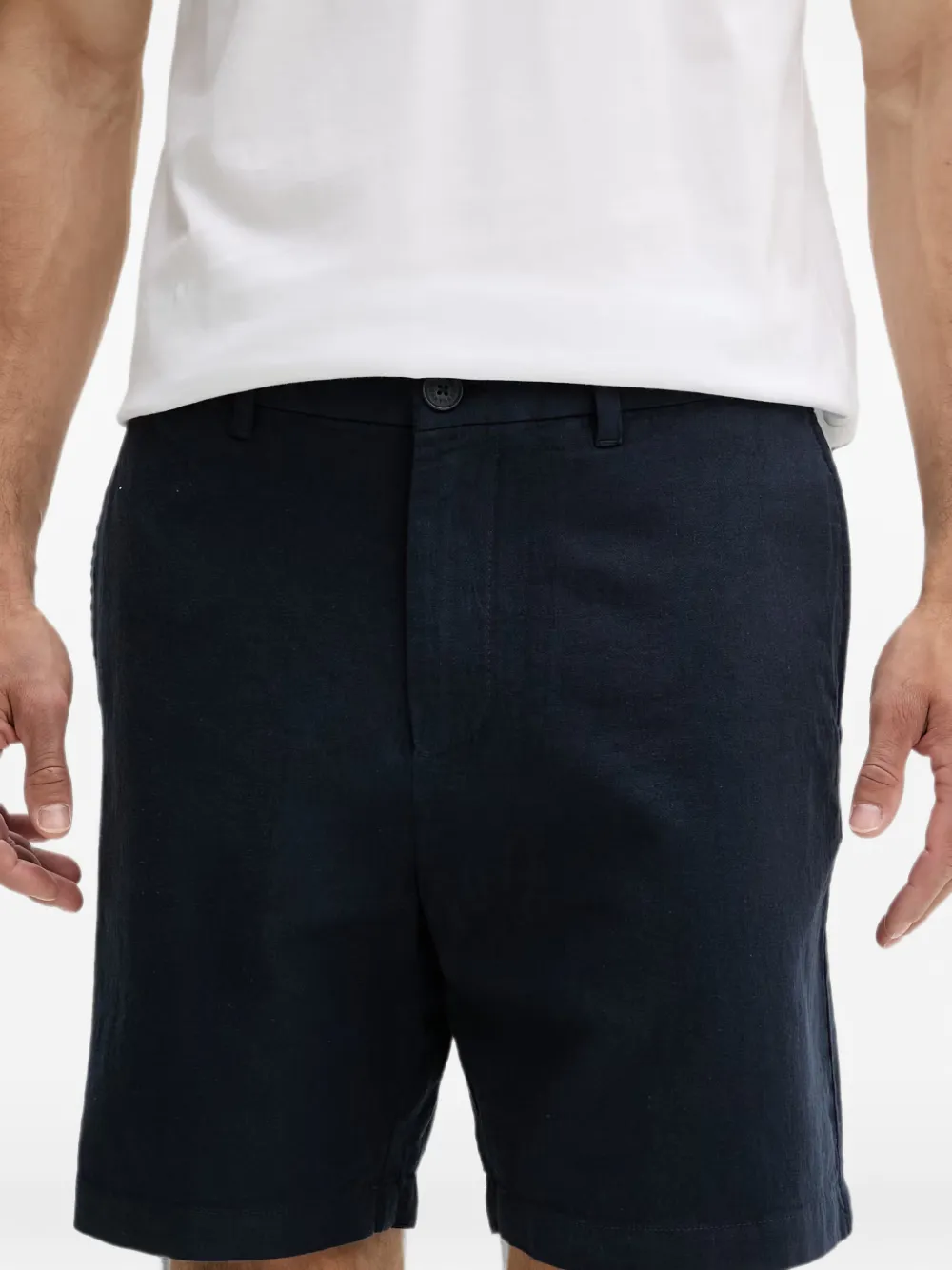 Armani Exchange Shorts met logoplakkaat Blauw
