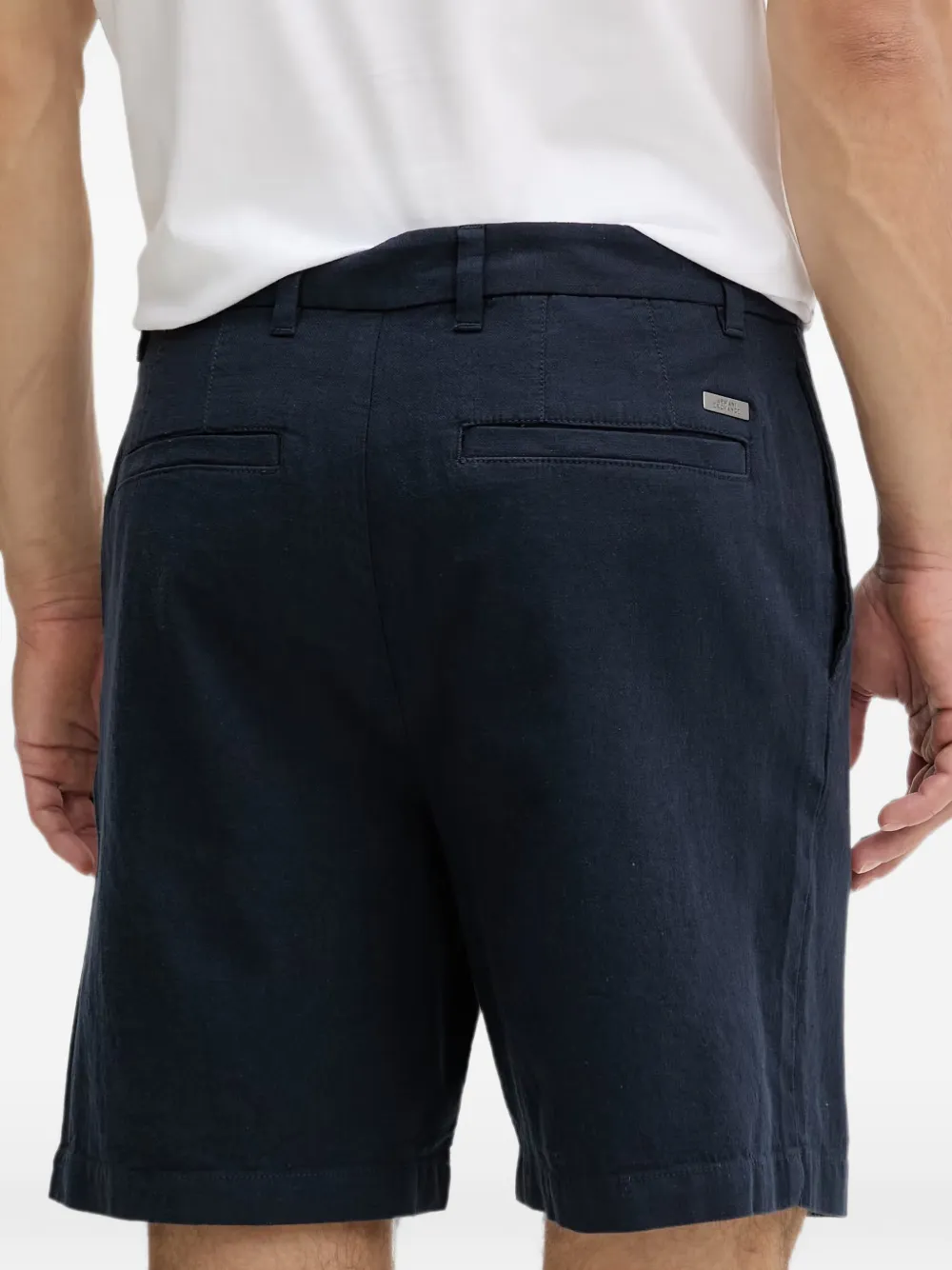 Armani Exchange Shorts met logoplakkaat Blauw