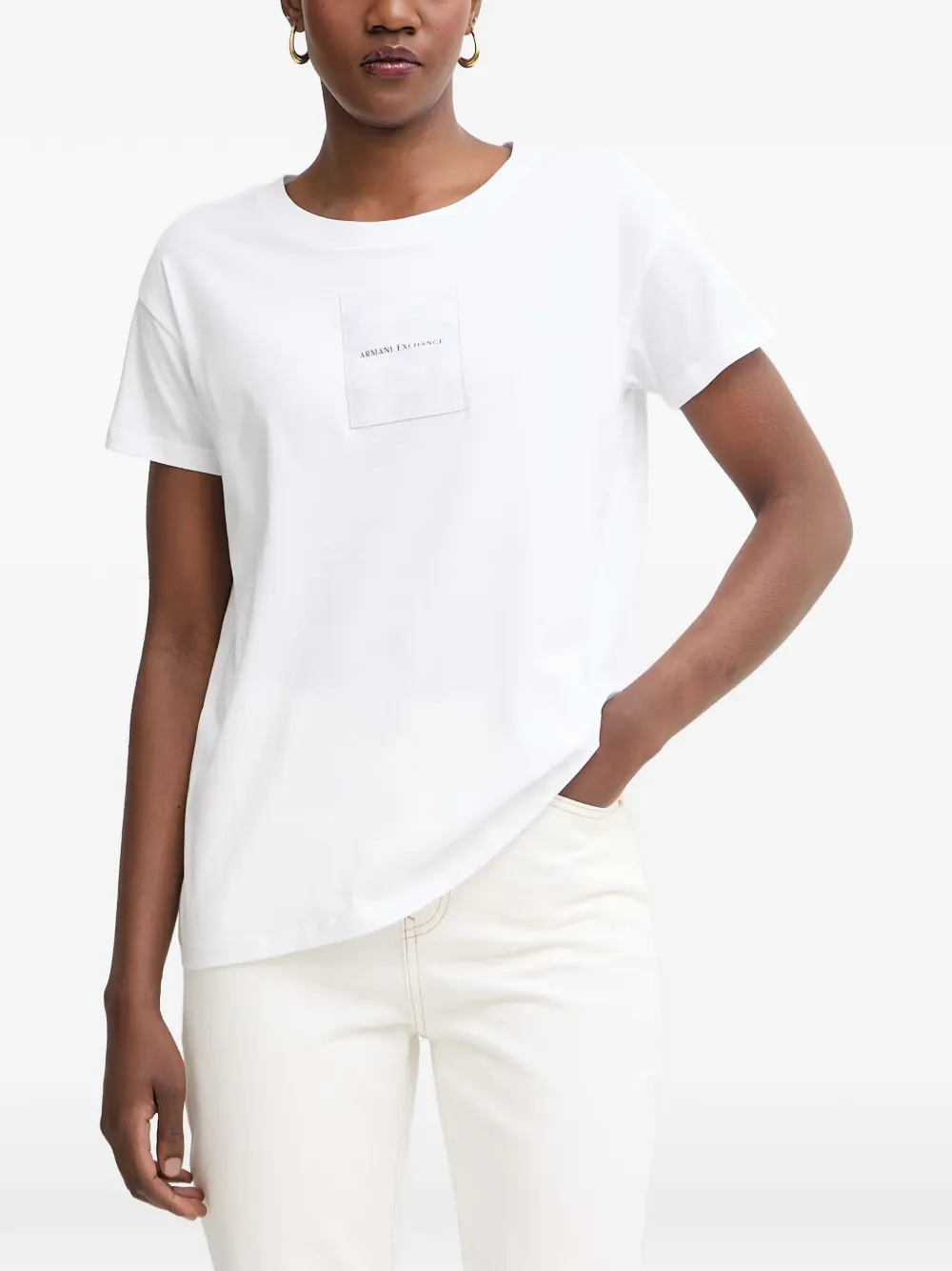 Armani Exchange logo-patch T-shirt - Bianco