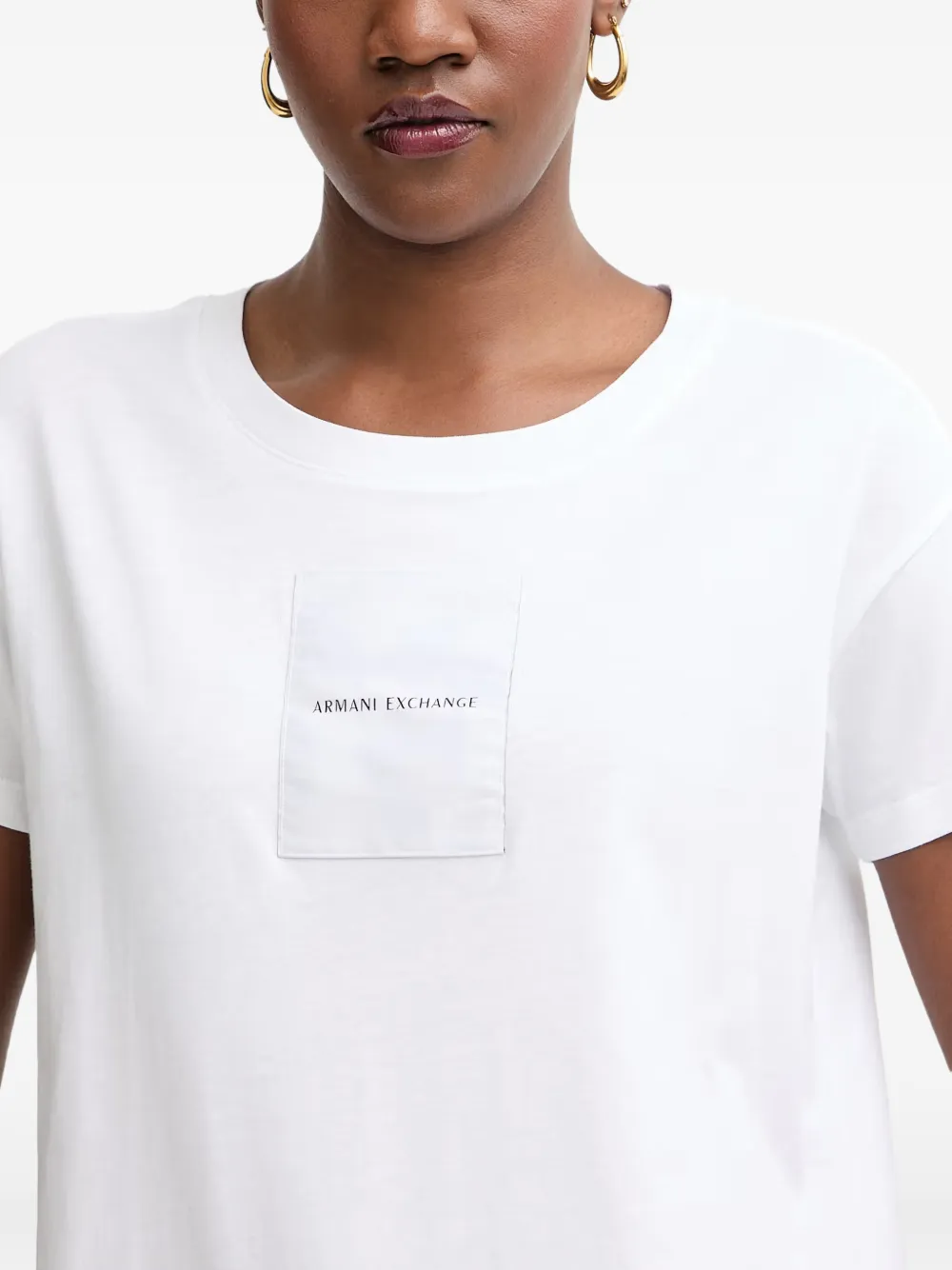 Armani Exchange T-shirt met logopatch Wit