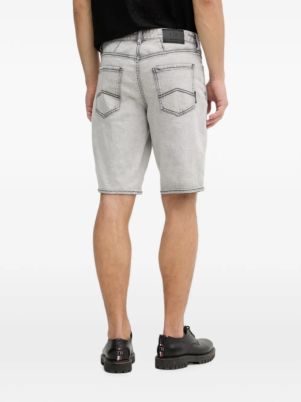 Armani Exchange Denim shorts met logopatch Grijs