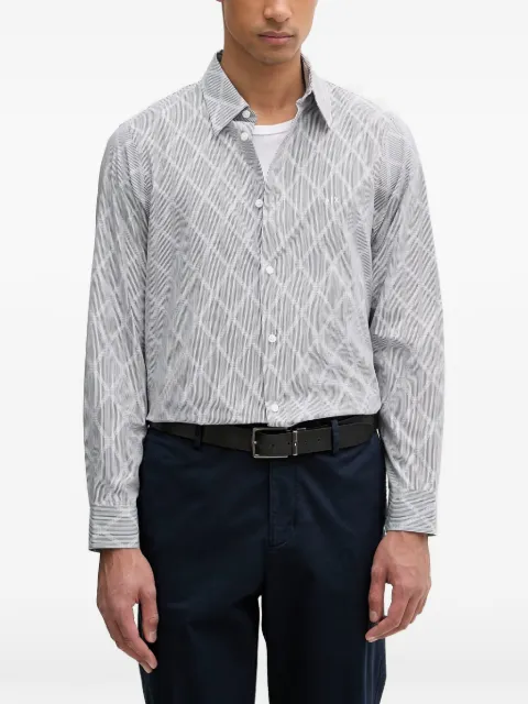 Armani Exchange camisa a rayas con motivo de rombos