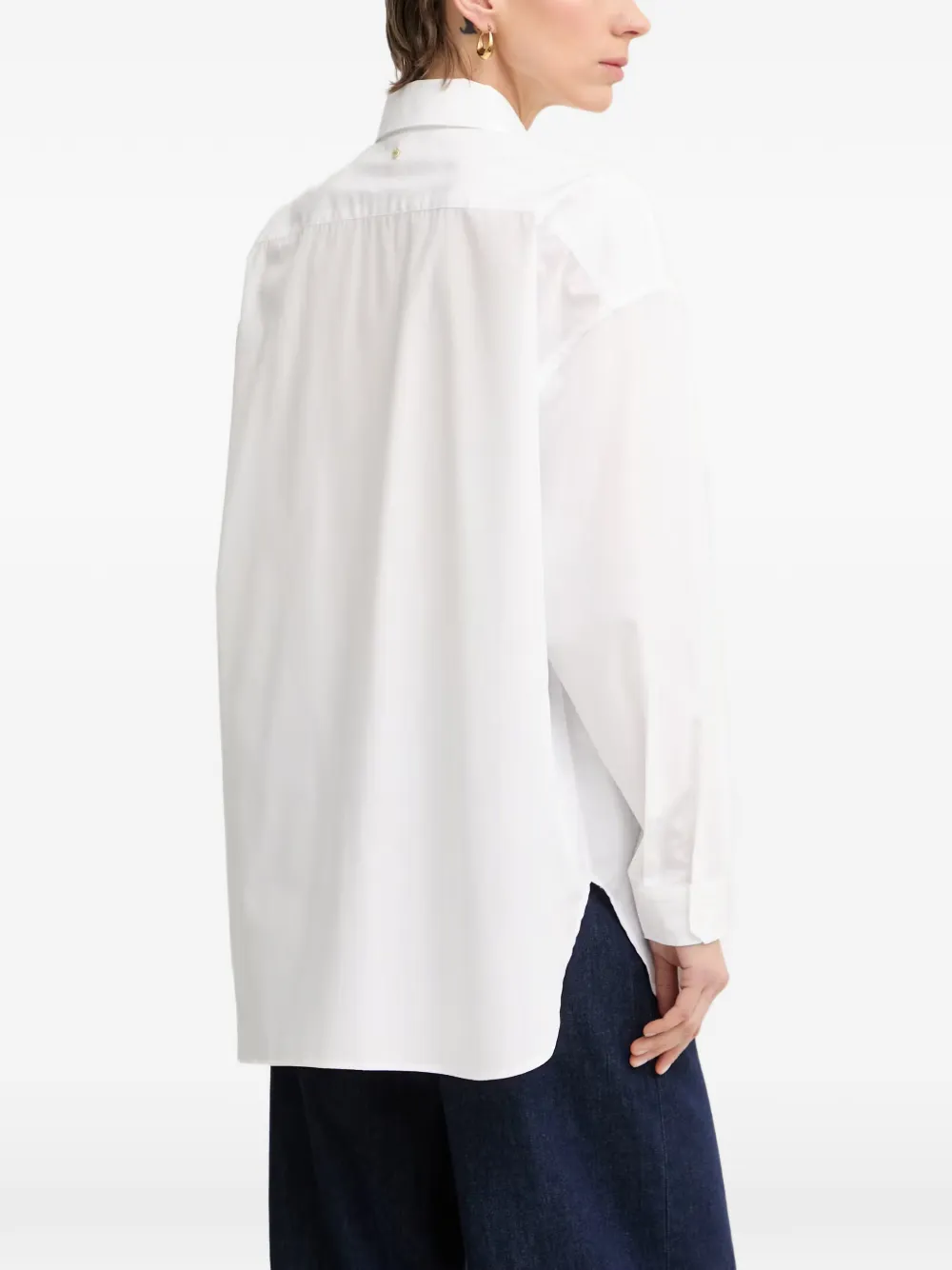 Armani Exchange Oversized blouse met opgestikte zak en lange mouwen Wit