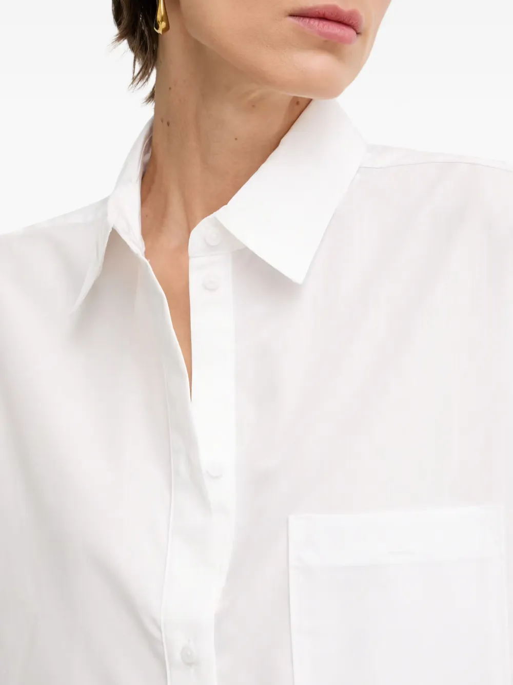 Armani Exchange Oversized blouse met opgestikte zak en lange mouwen Wit