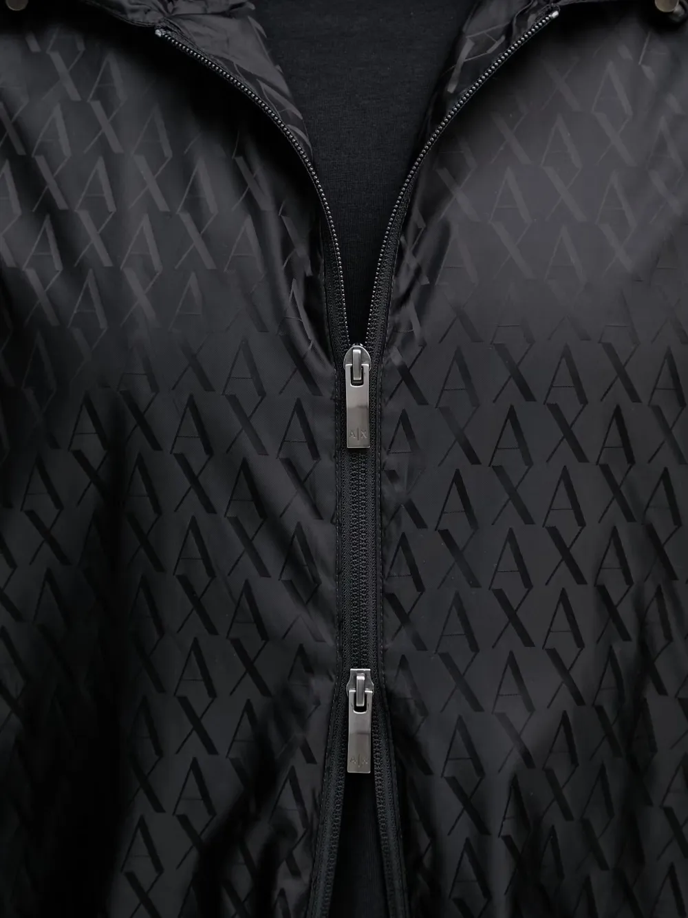 Armani Exchange Lichtgewicht jack met capuchon en logo-monogram Zwart