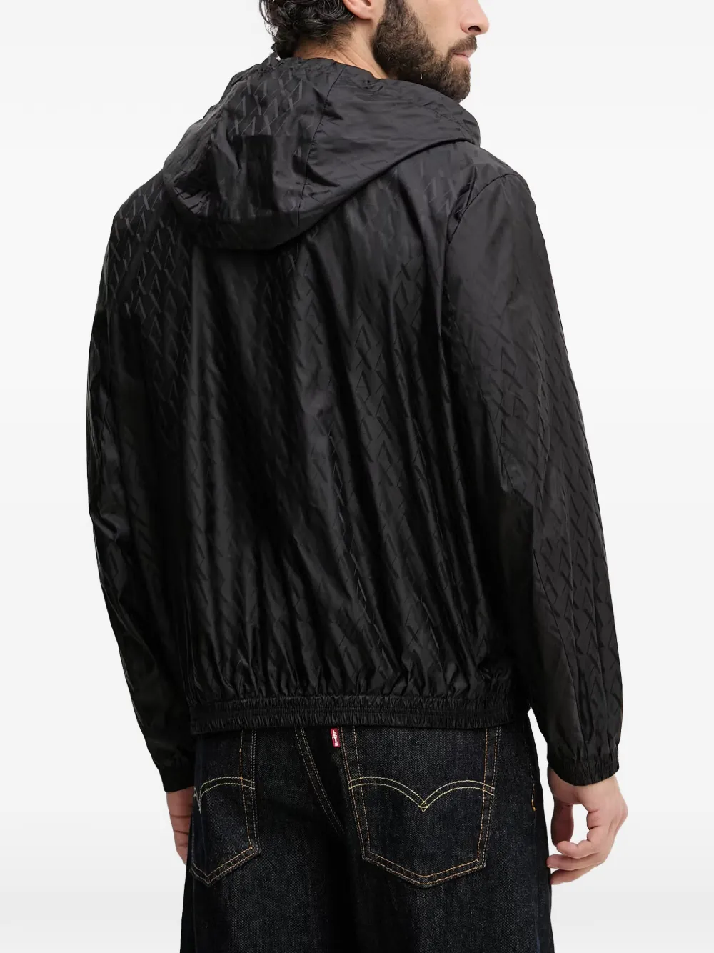 Armani Exchange Lichtgewicht jack met capuchon en logo-monogram Zwart