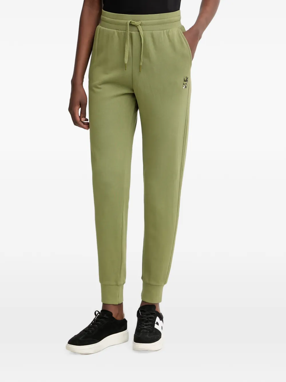 Armani Exchange logo-patch drawstring track pants - Verde