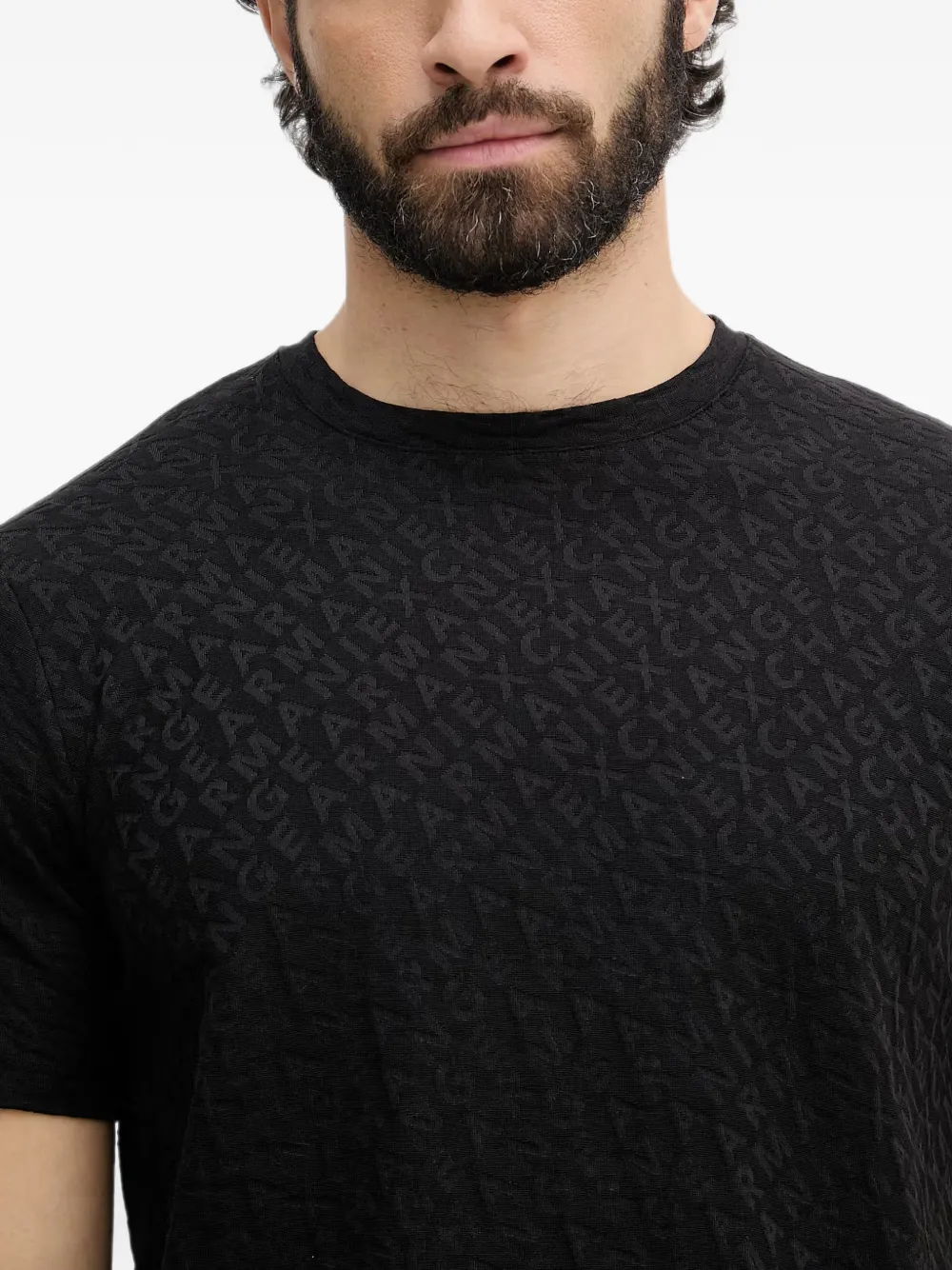 Armani Exchange T-shirt met all-over logoprint Zwart