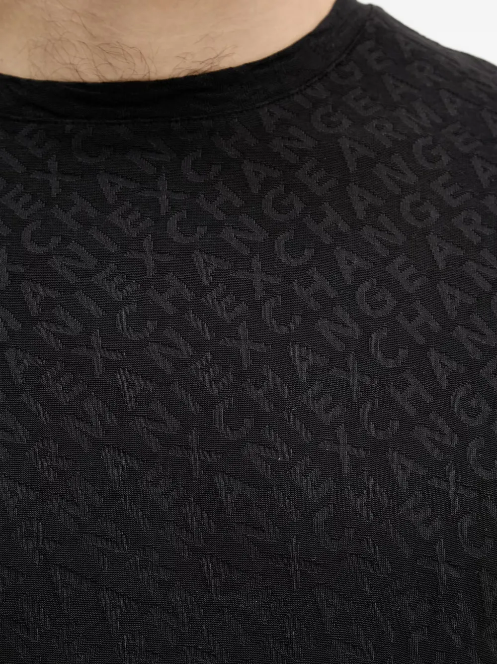 Armani Exchange T-shirt met all-over logoprint Zwart