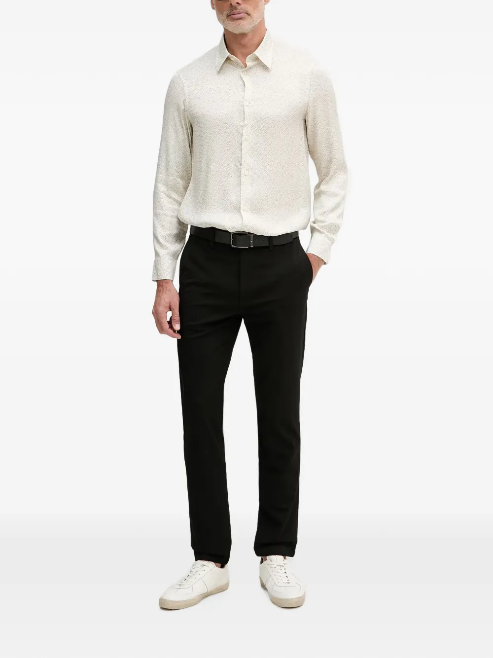 Armani Exchange Overhemd met logo Beige