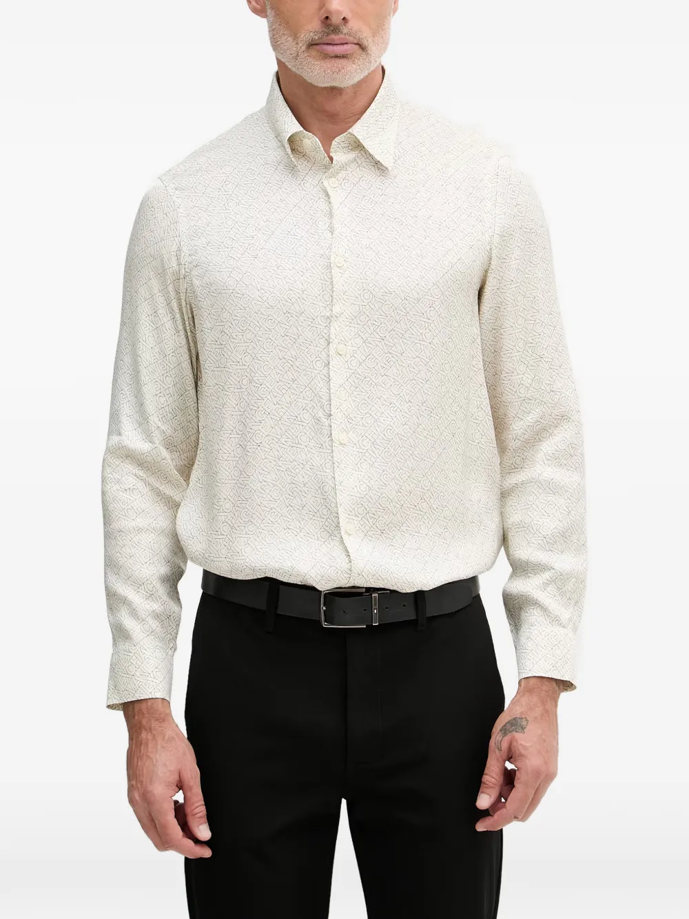 Armani Exchange all-over logo shirt - Toni neutri