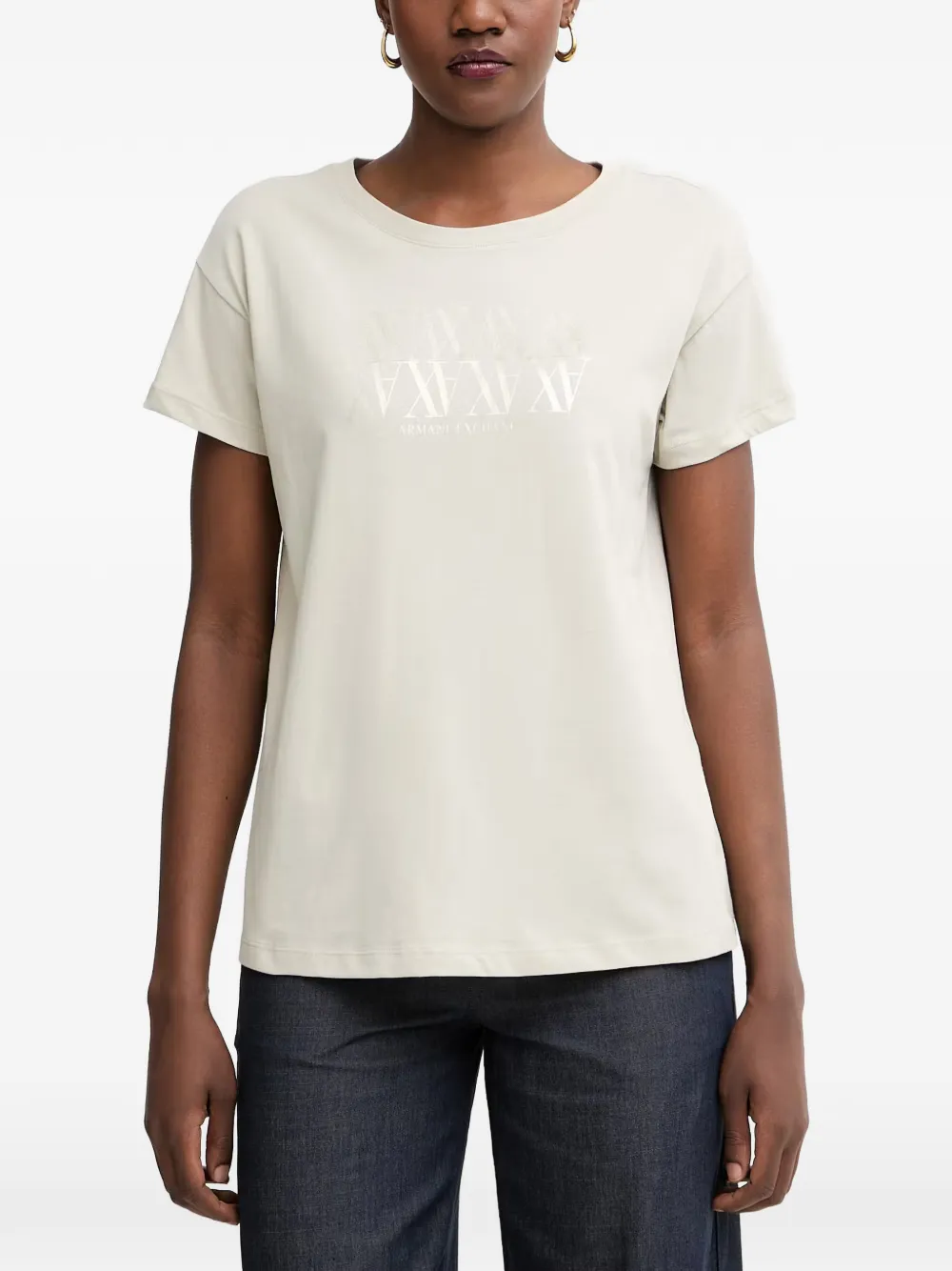 Armani Exchange logo-print short-sleeve T-shirt - Toni neutri