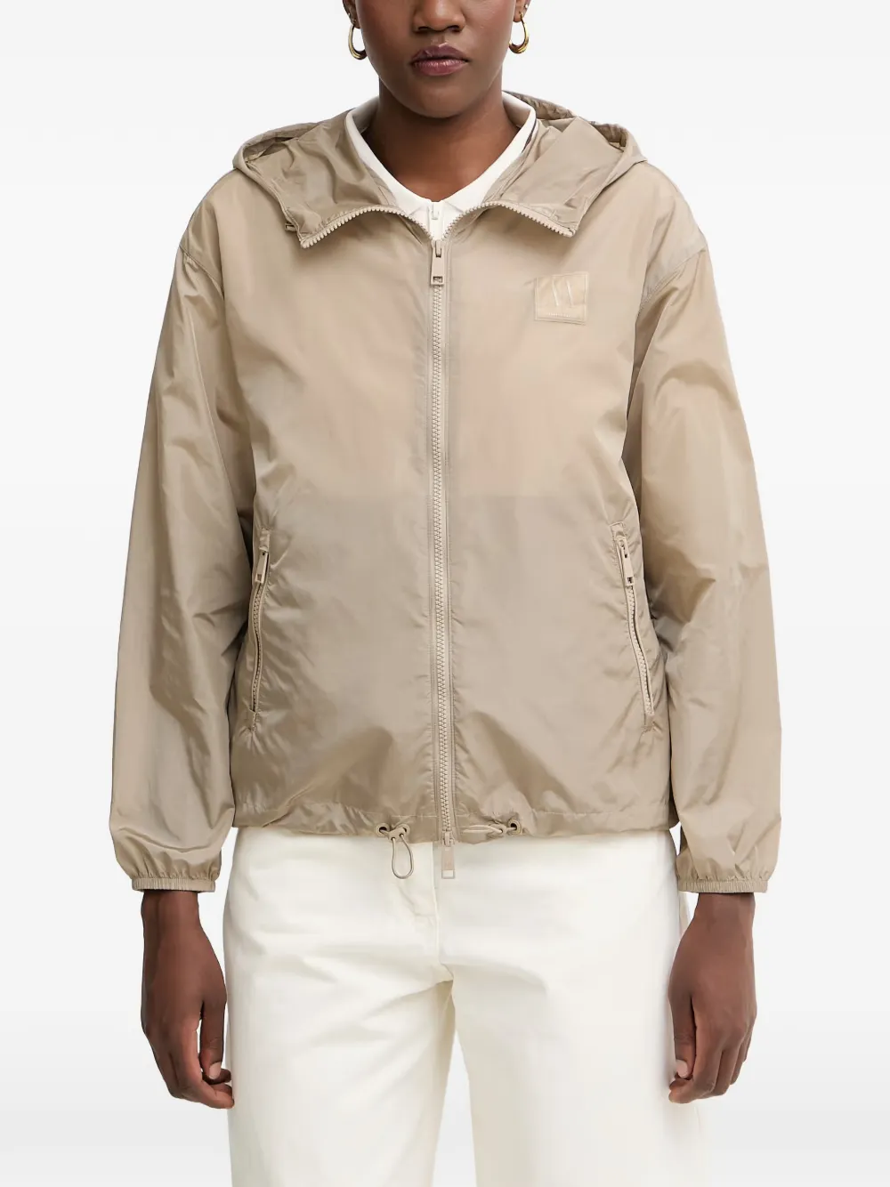 Armani Exchange Impermeabile con cappuccio e logo - Toni neutri