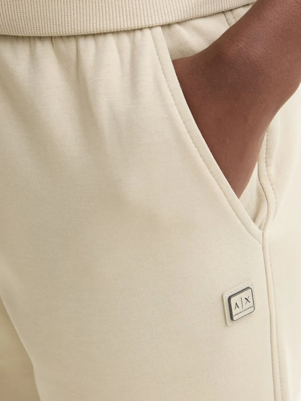 Armani Exchange Trainingsbroek met logopatch Beige