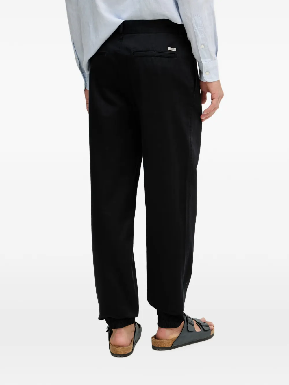 Armani Exchange Broek met elastische boorden en monogram-patroon Blauw