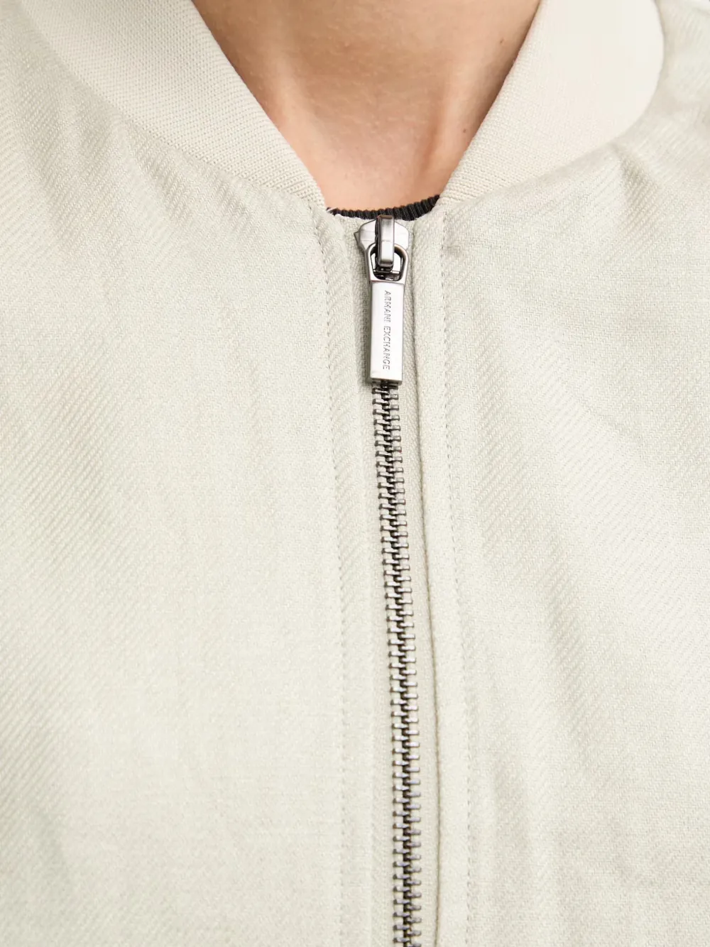 Armani Exchange Oversized linnen twill bomberjack Beige