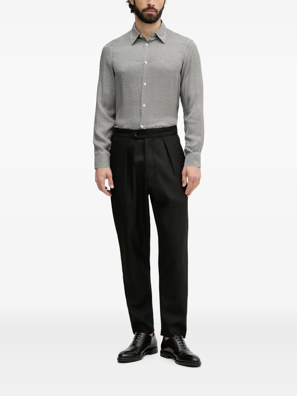 Armani Exchange Overhemd met logoprint Grijs