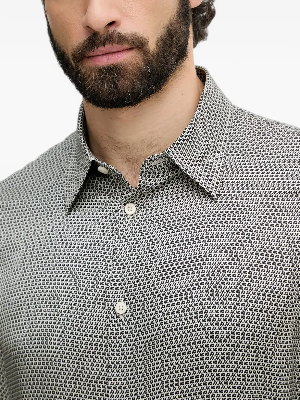 Armani Exchange Overhemd met logoprint Grijs