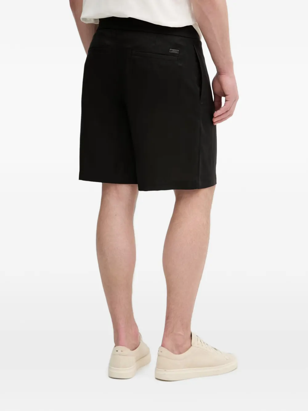 Armani Exchange Shorts met elastische taille en logo-plakkaat Zwart
