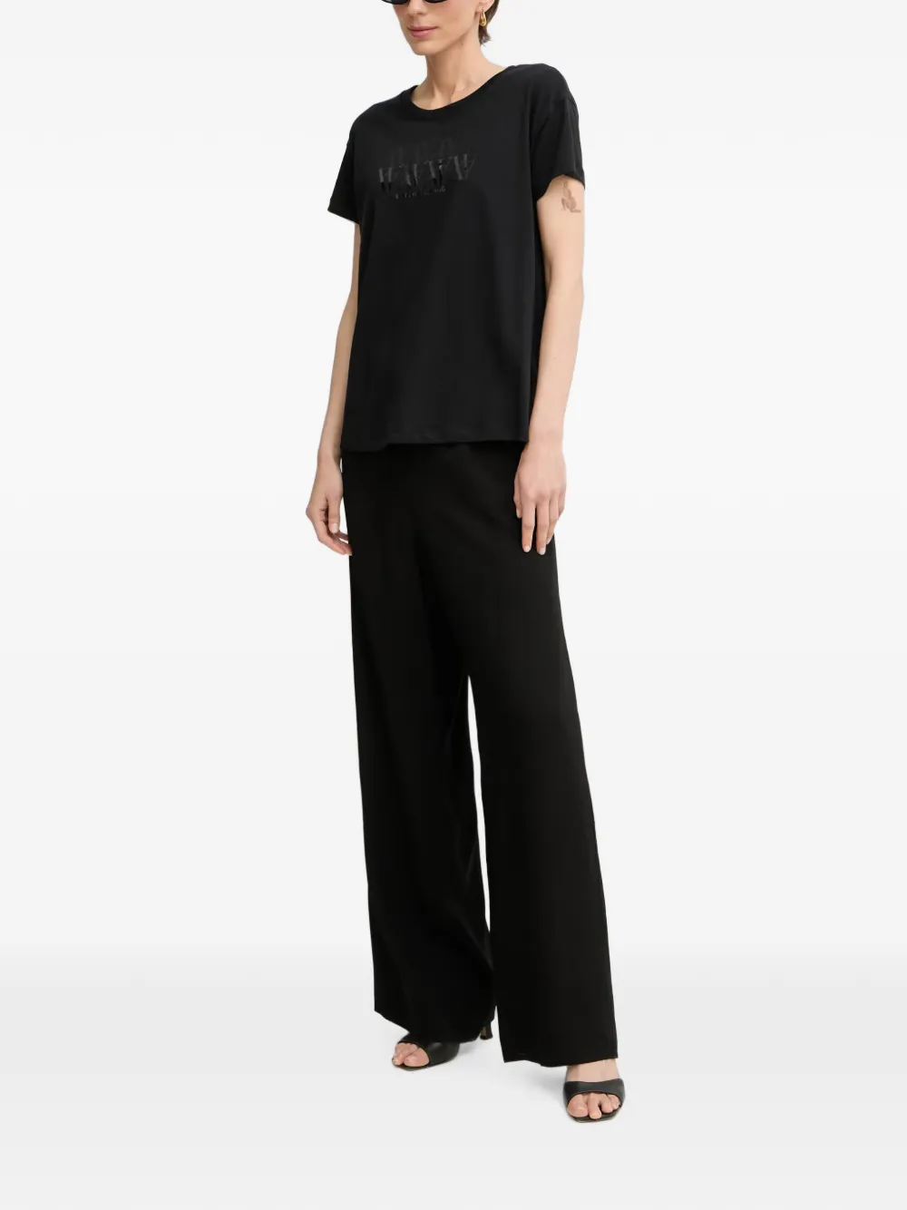 Armani Exchange T-shirt met logoprint Zwart