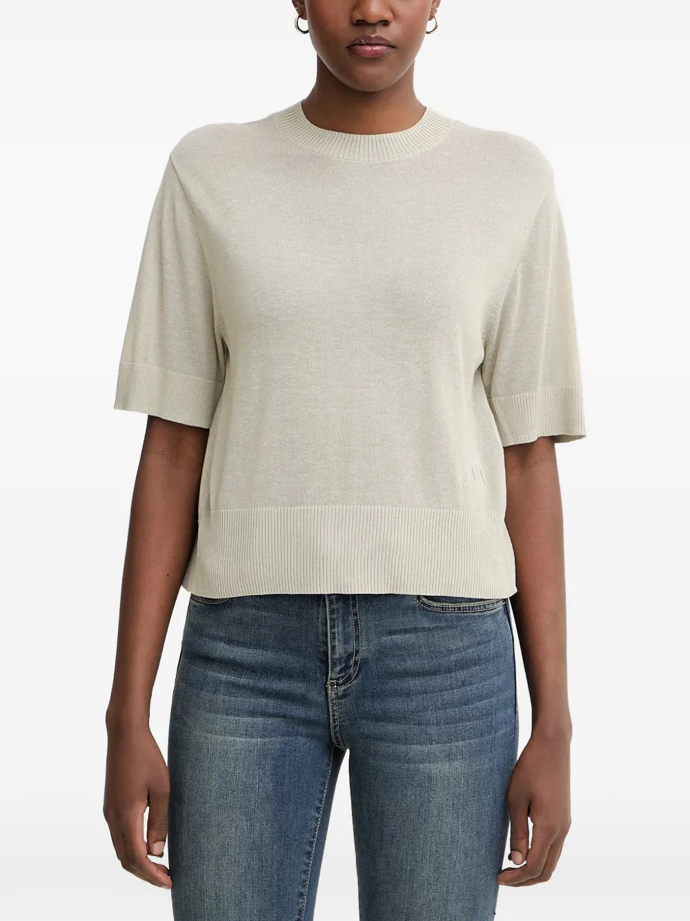Armani Exchange open-back ribbed-trim top - Toni neutri