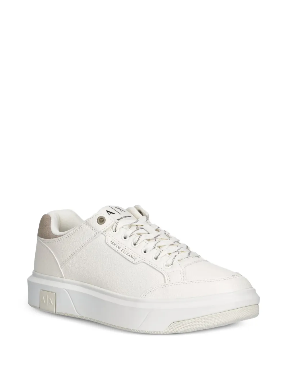 Armani Exchange logo-plaque platform sneakers Wit