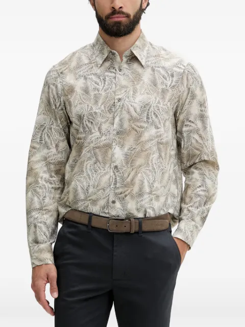 Armani Exchange leaf-print long-sleeved shirt