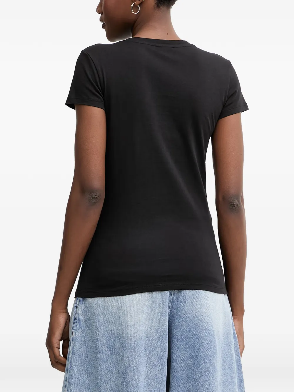 Armani Exchange T-shirt met V-hals Zwart