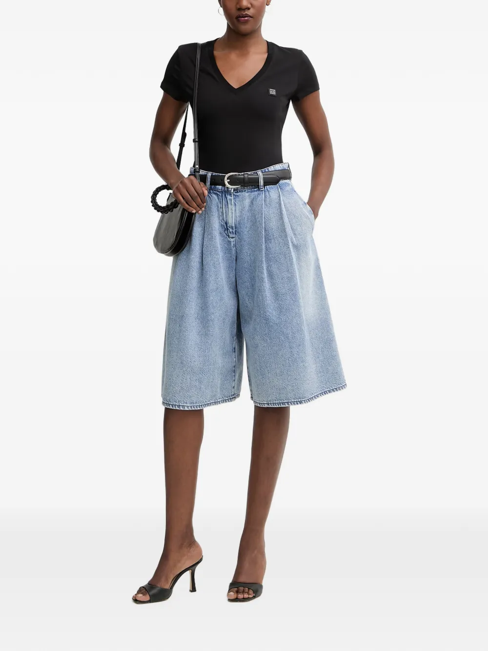 Armani Exchange T-shirt met V-hals Zwart