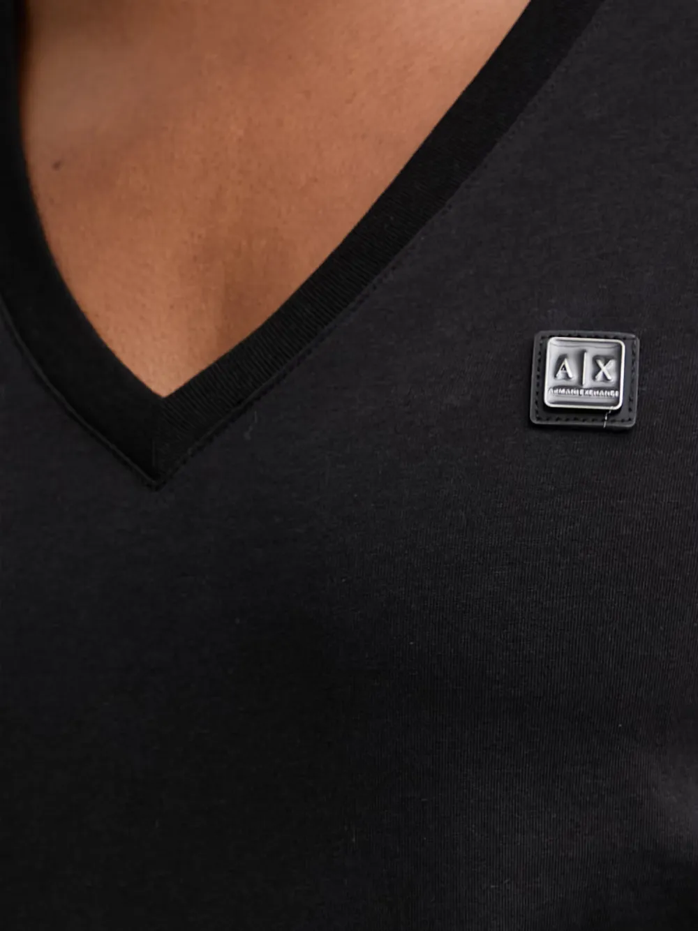 Armani Exchange T-shirt met V-hals Zwart