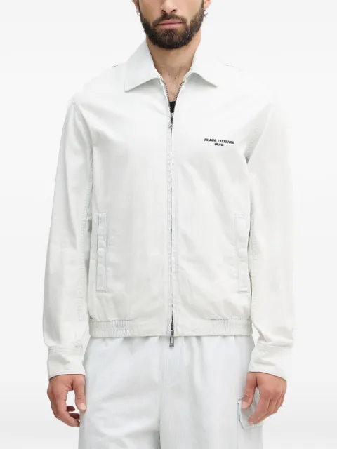 Armani Exchange logo-embroidered zip-up jacket