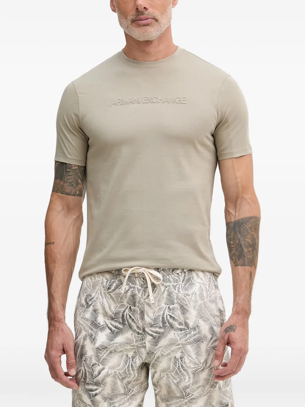 Armani Exchange logo-embossed T-shirt - Toni neutri