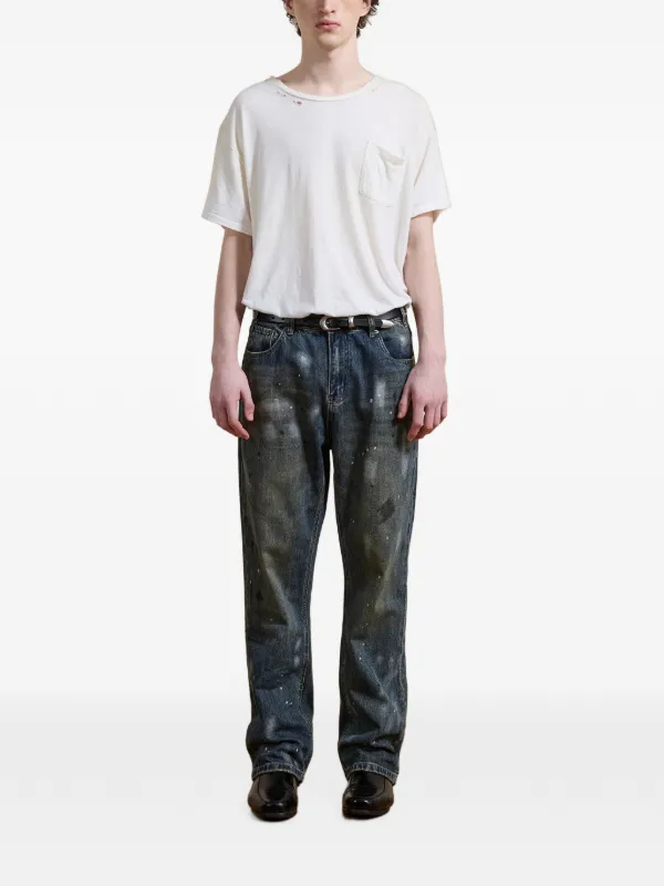 FOUND ペイントディテール ジーンズ | ブルー | FARFETCH JP