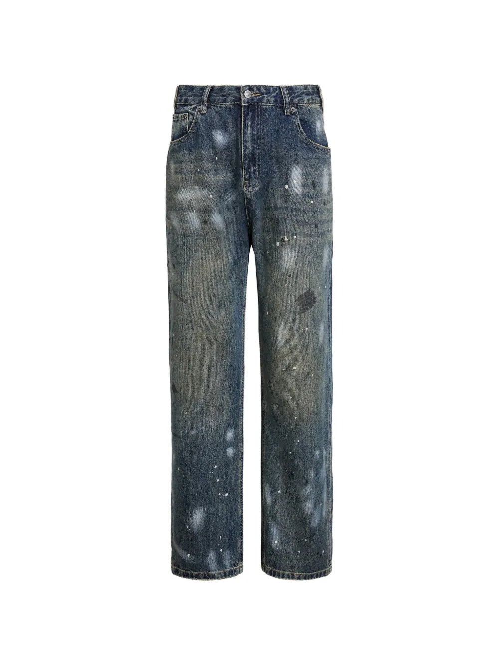 FOUND hand-painted five-pocket jeans - Blu