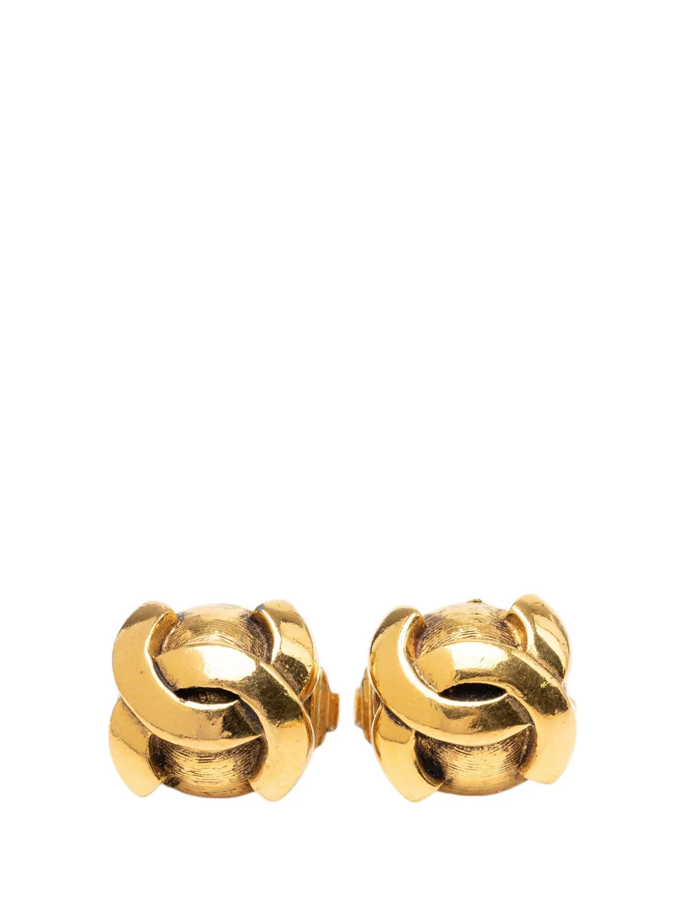CHANEL Pre-Owned Orecchini tondi a clip CC placcati in oro 1950-1970