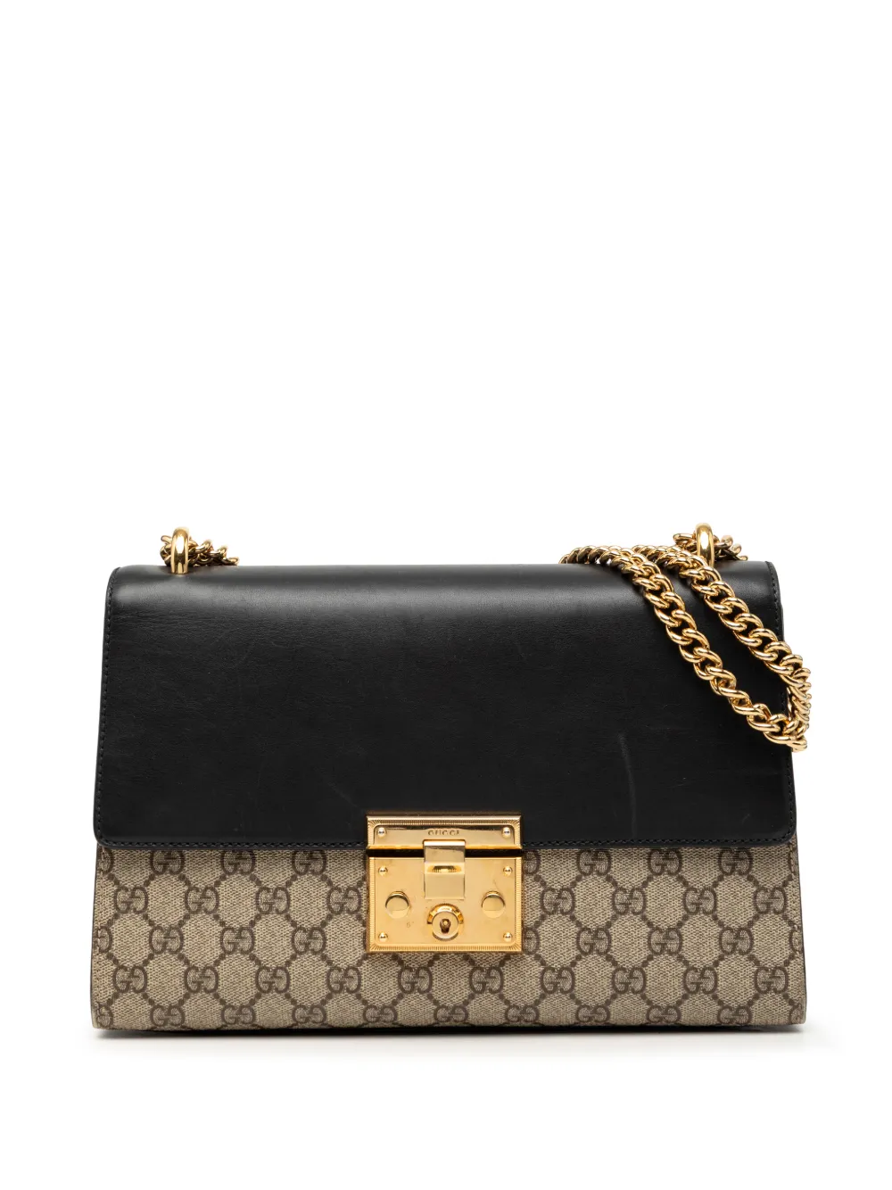 Gucci Pre-Owned Borsa a spalla Padlock media in tessuto GG Supreme 2016-2026 - Toni neutri