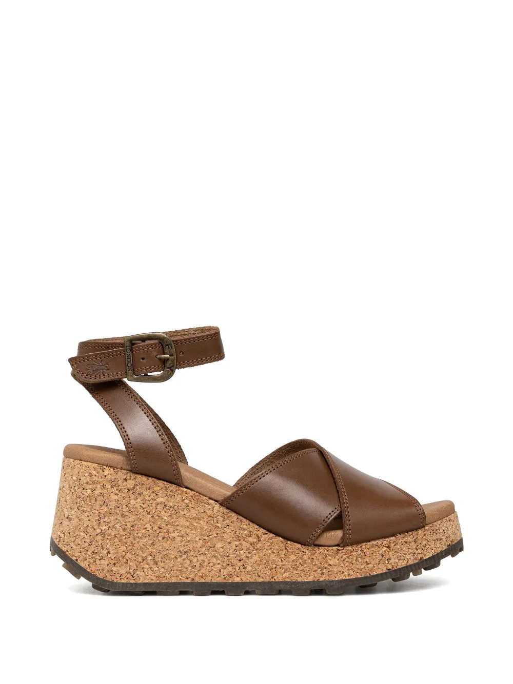 Fly London cork-wedge leather sandals Bruin