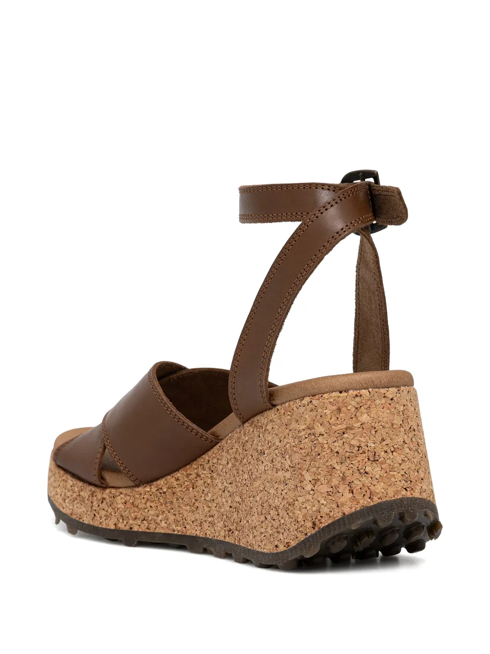 Fly London cork-wedge leather sandals Bruin