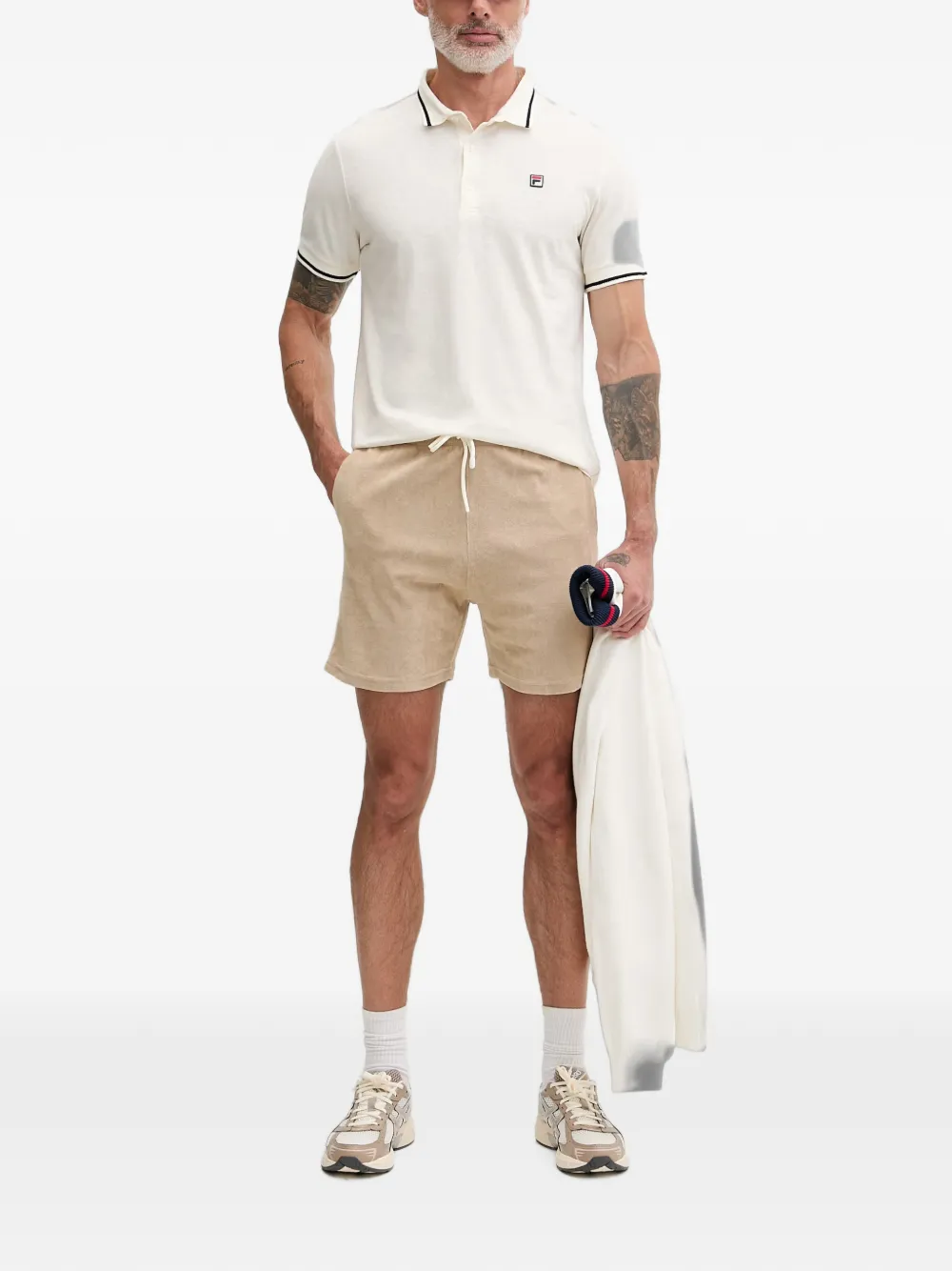 Fila Monza poloshirt met logo-patch Wit