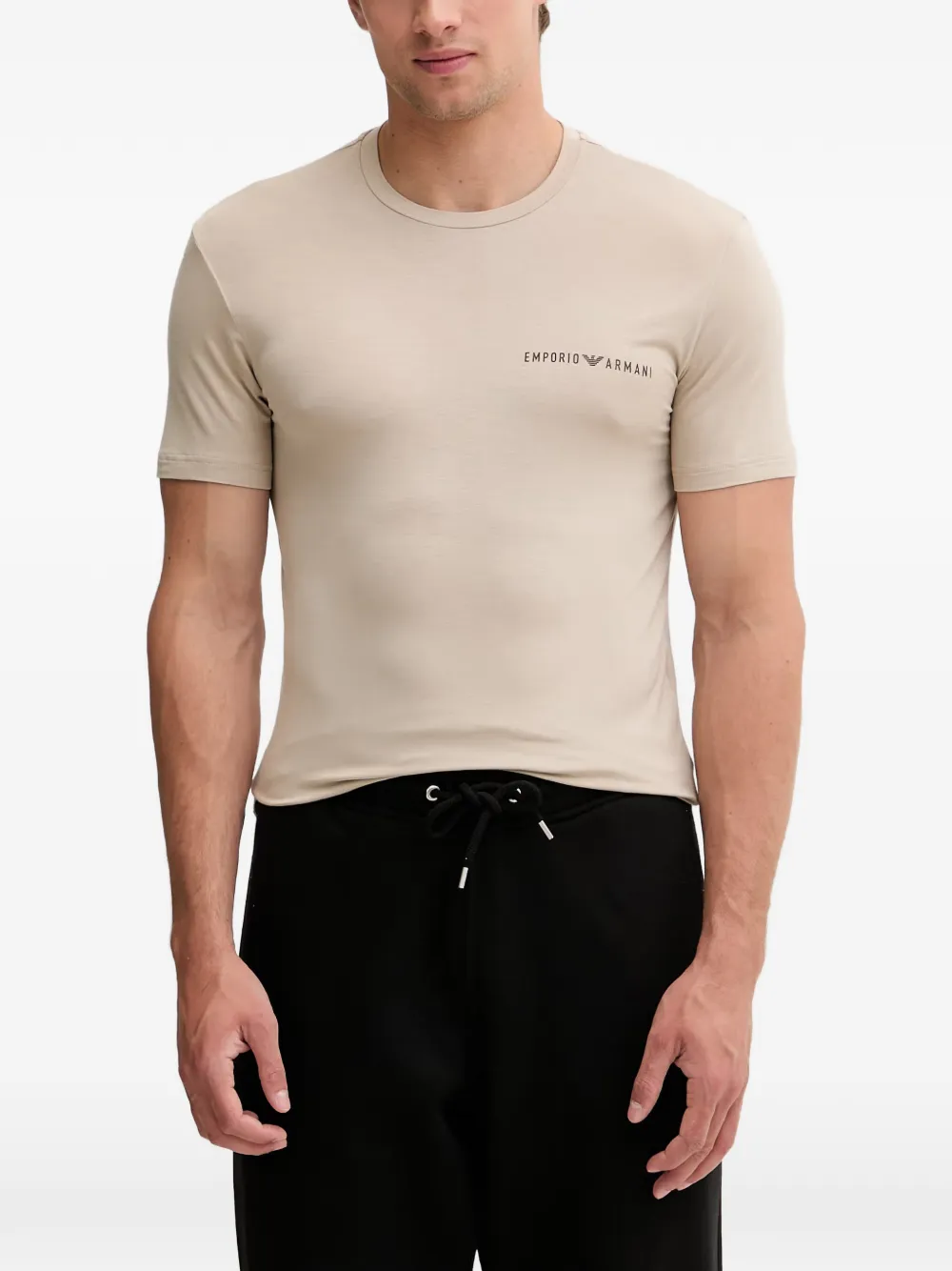 Emporio Armani Twee paar T-shirts van zachte viscose Wit