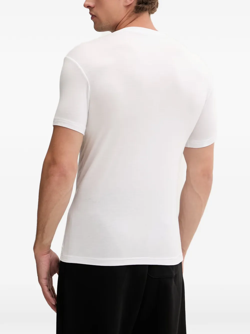 Emporio Armani Twee paar T-shirts van zachte viscose Wit