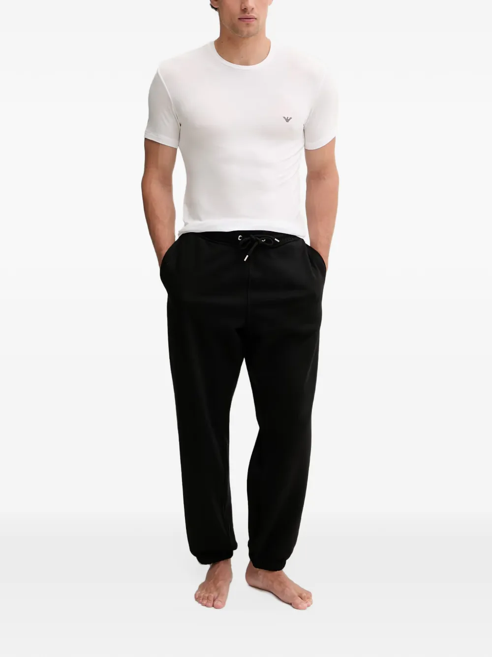 Emporio Armani Twee paar T-shirts van zachte viscose Wit