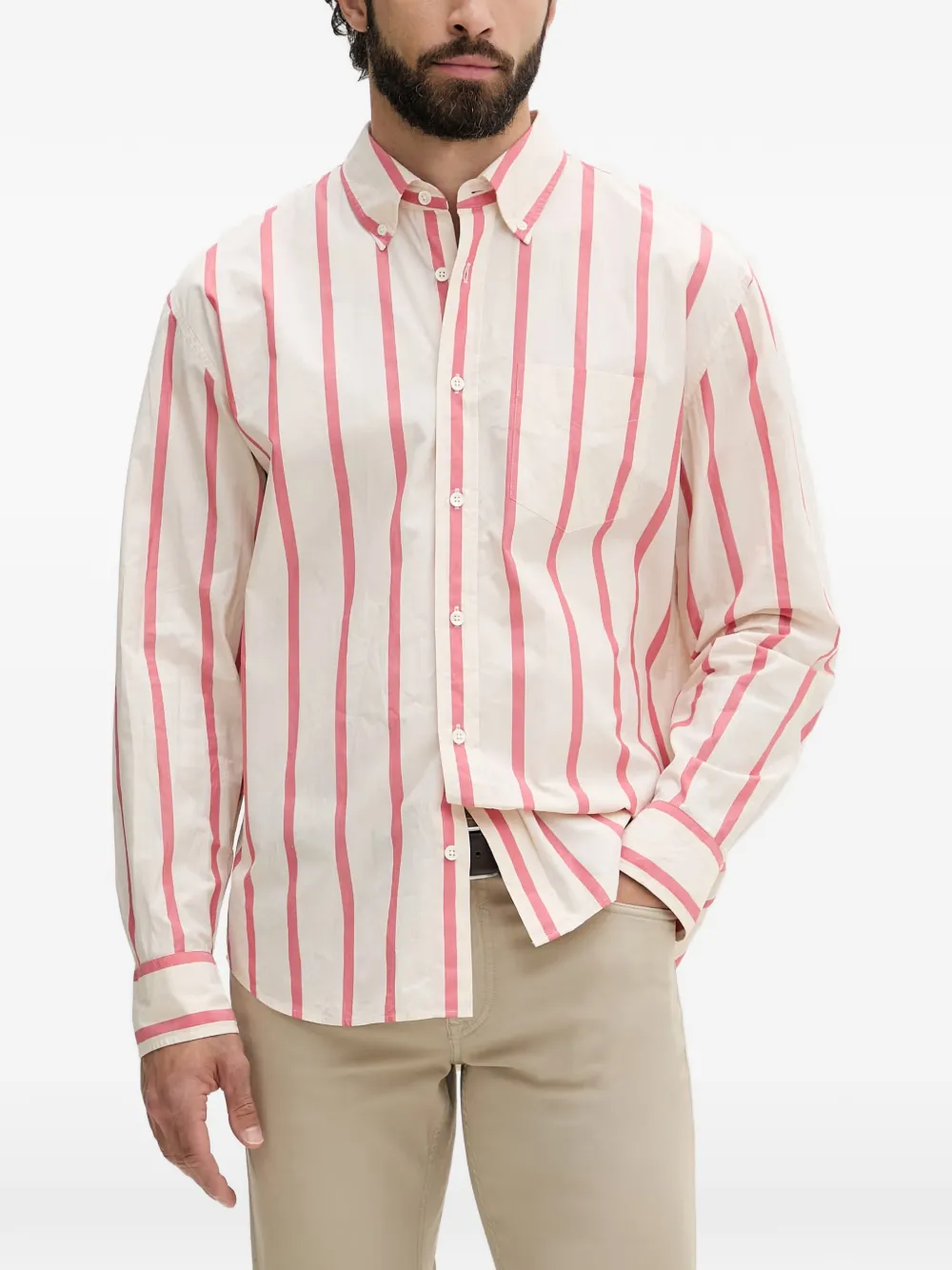Gant vertical-stripe button-down shirt - Toni neutri