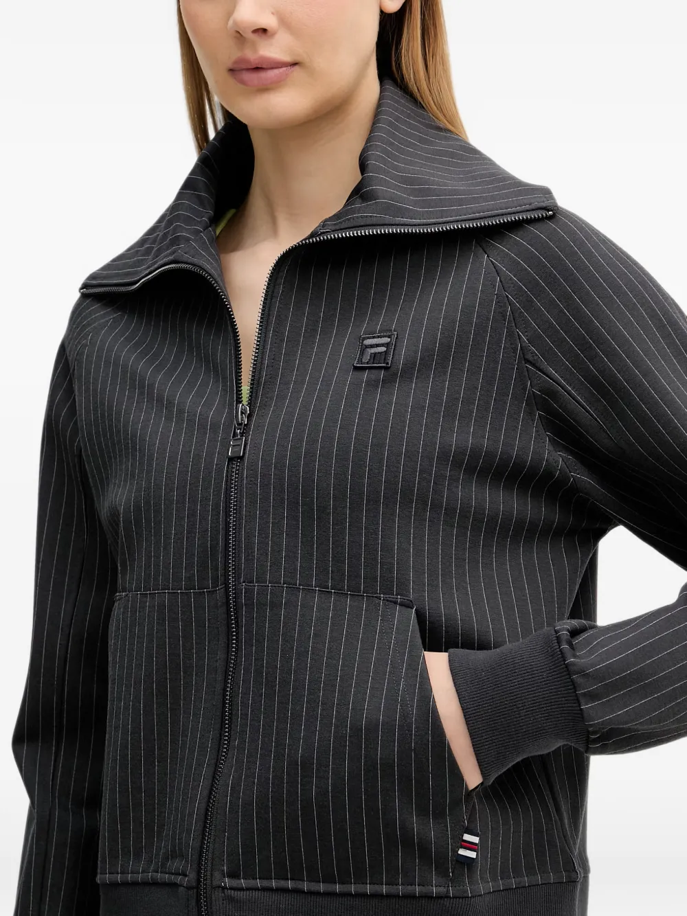 Fila Bellariva jack met rits en krijtstreep-print Grijs