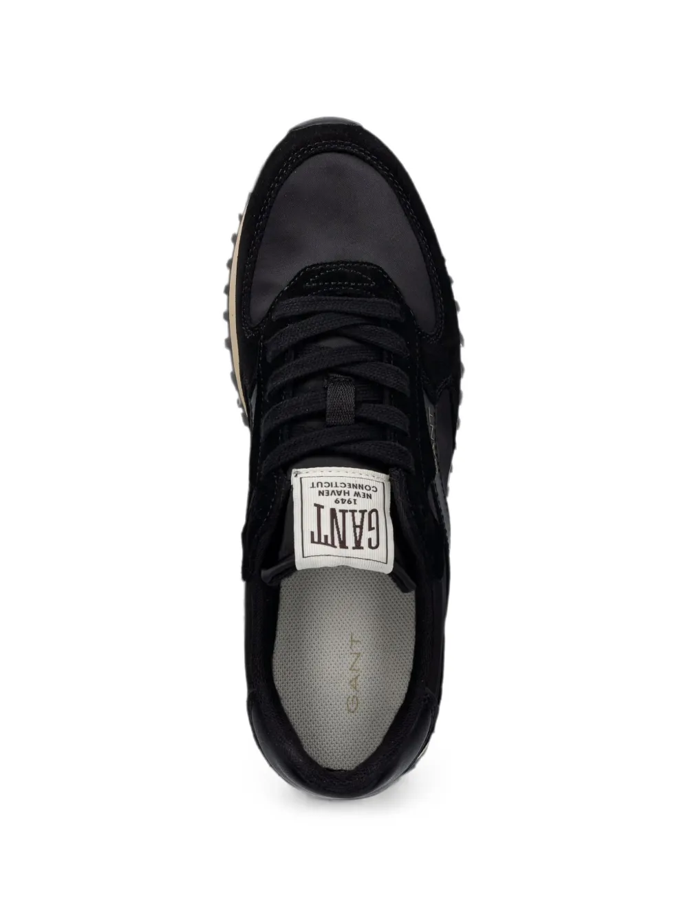 Gant suede-panelled lace-up sneakers Zwart