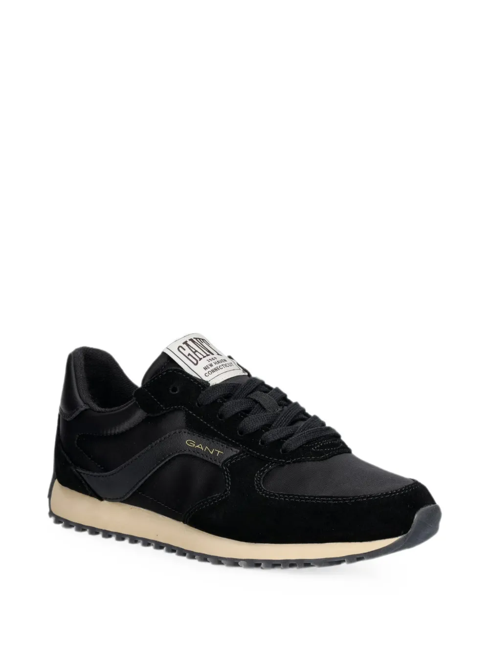 Gant suede-panelled lace-up sneakers Zwart