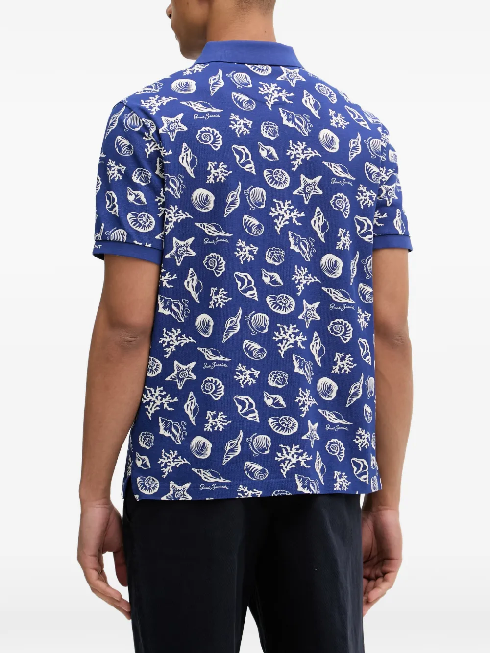 Gant Poloshirt met schelpen-print Blauw