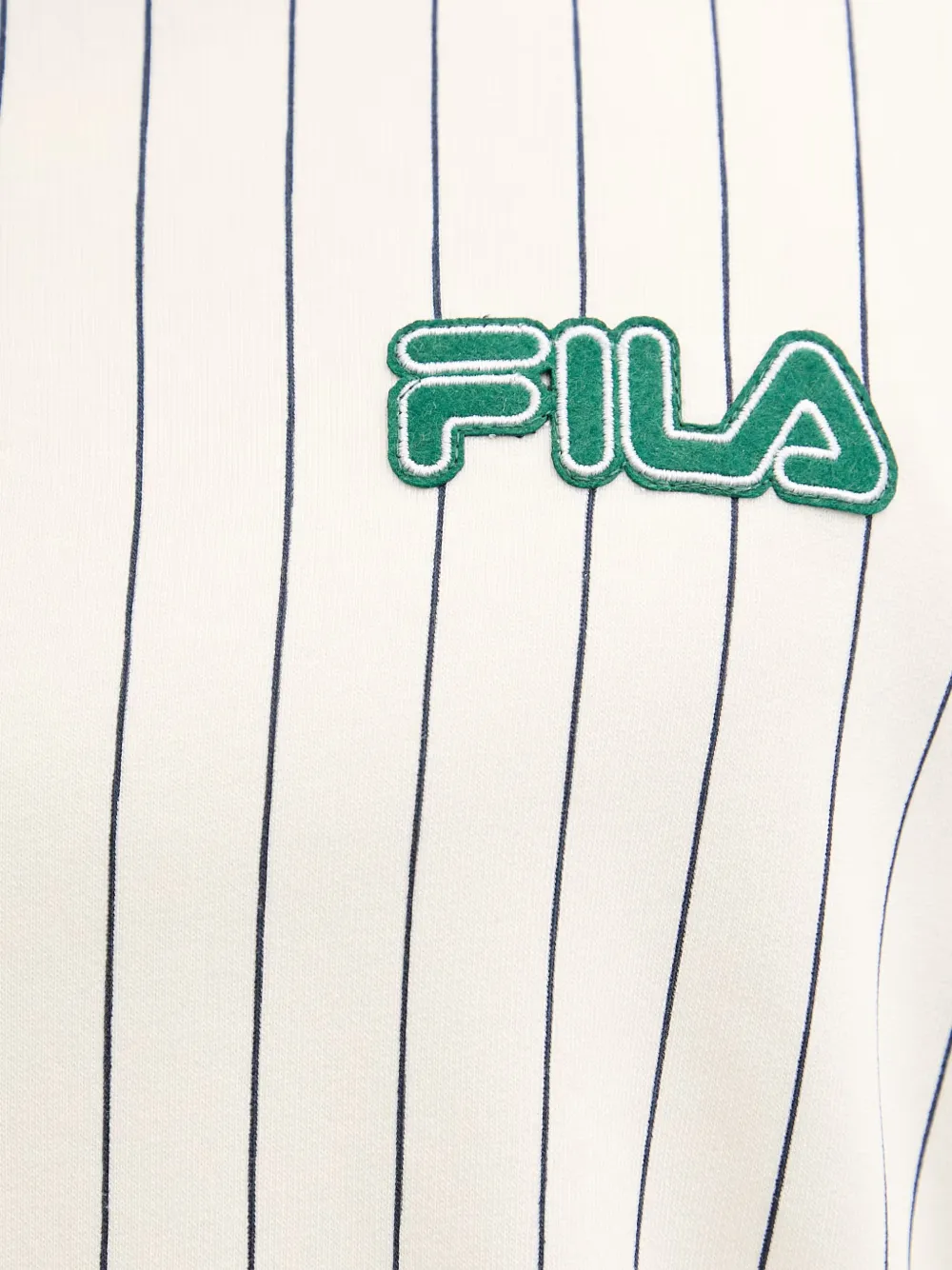 Fila Poloshirt met lange mouwen kwartrits en krijtstreep Wit