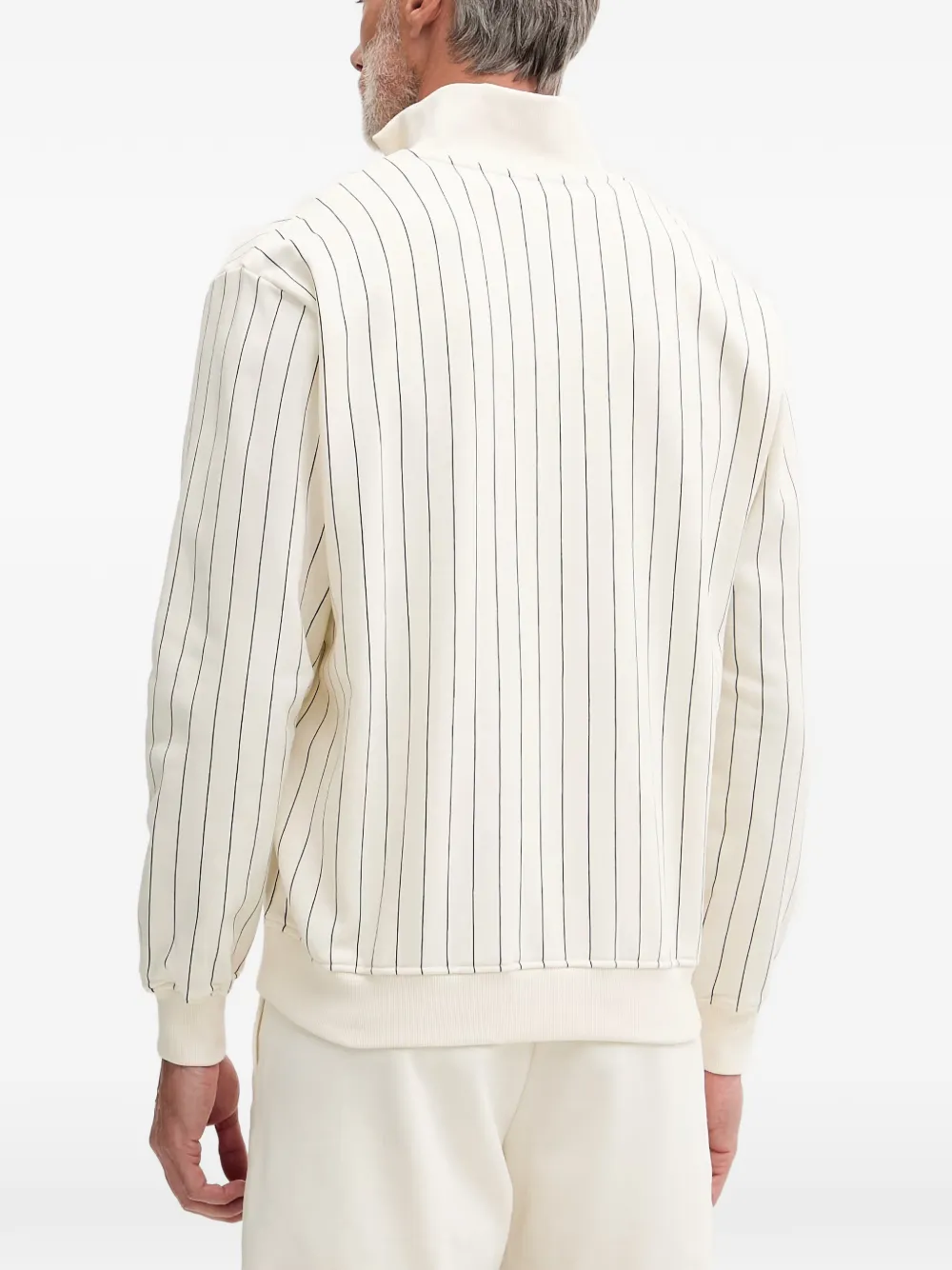 Fila Poloshirt met lange mouwen kwartrits en krijtstreep Wit